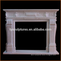 China professional factory made carved white marble freestanding fireplace mantel shelf